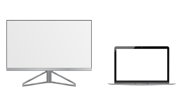 Notebook and laptop monitor mockup