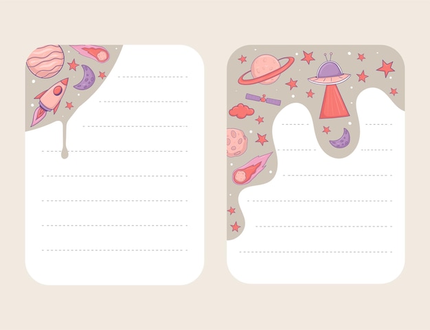 Notebook design with space theme