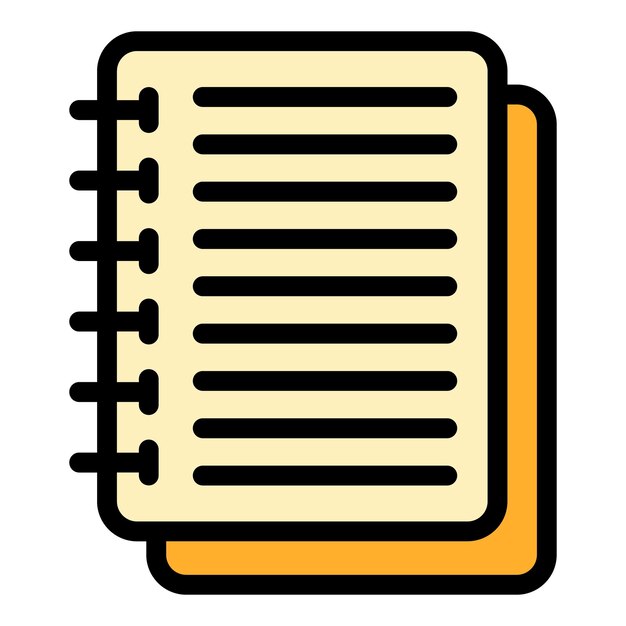Notebook scenario icon Outline notebook scenario vector icon color flat isolated