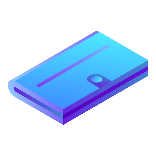 Notebook wallet icon Isometric of notebook wallet vector icon for web design isolated on white background