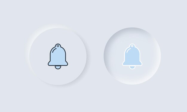 Notification bell icon on white button neumorphic style