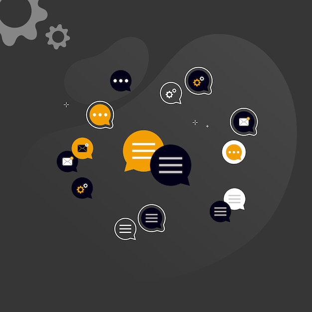Notification icons chat correspondence messenger message letter Speech bubble for apps and websites