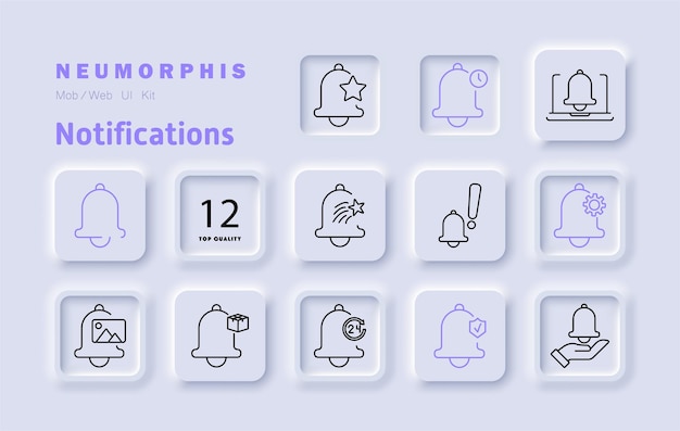 notifications set icon alert bell reminder updates system message warning security automation priority subscription settings schedule notification preferences alerts