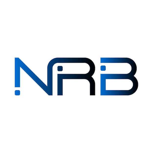 NRB logo creative modern minimalist initial monogram symbol typography vector elegant icon design