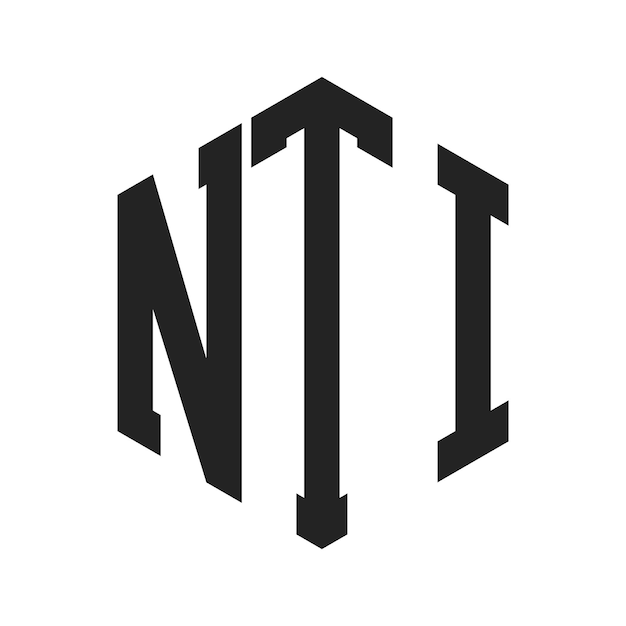 nti logo design initial letter nti monogram logo using hexagon shape