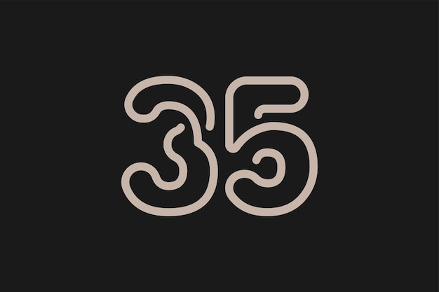 Number 35 Logo Monogram Number 35 logo line style usable for anniversary and business logos