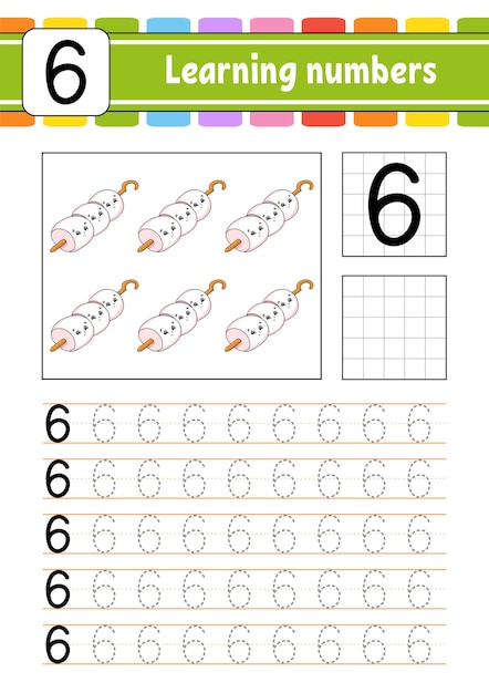 Number 6 Trace and write