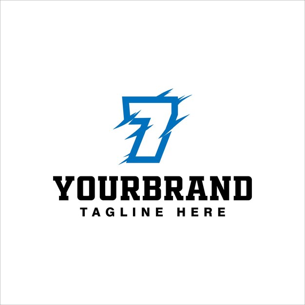 number 7 design using claw motif graphic vector