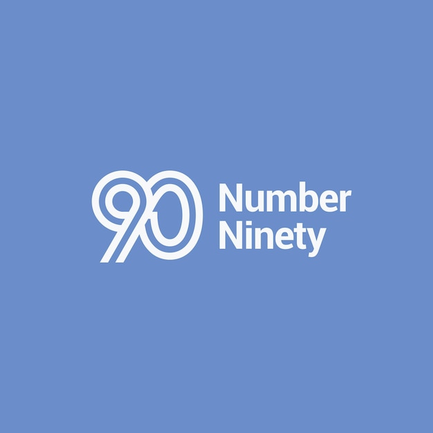 Number 90 linear outline modern logo design concept vector illustration