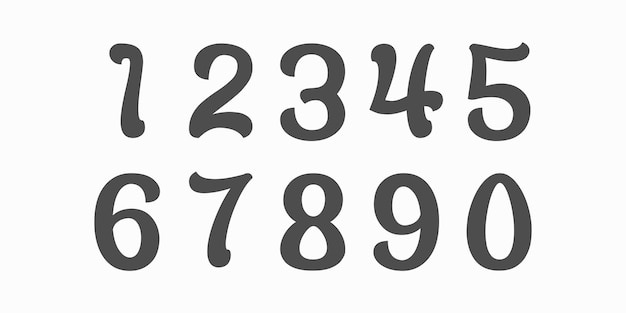 Number font Font of numbers in classical style with contemporary geometric design