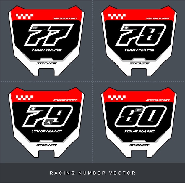 number star racing decal