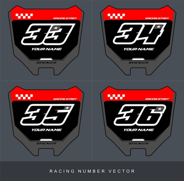 number star racing decal
