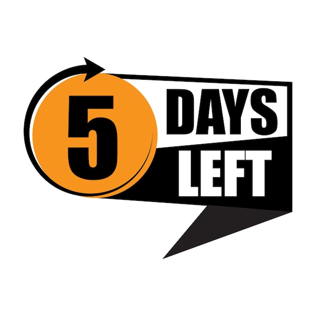 Number ten countdown Bold 10 in orange Days left text Dynamic black symbol
