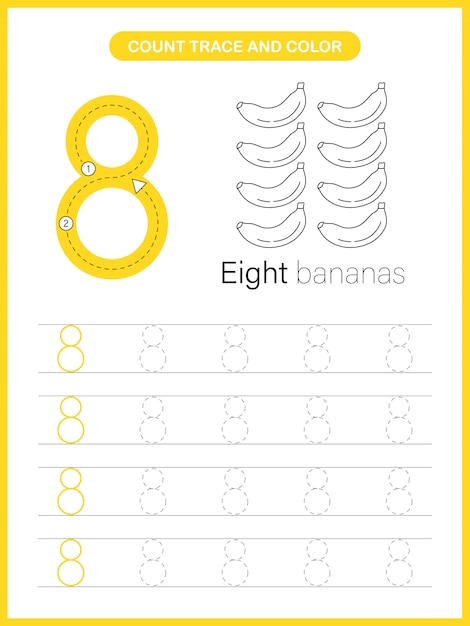 Number Trace and Colour Worksheet