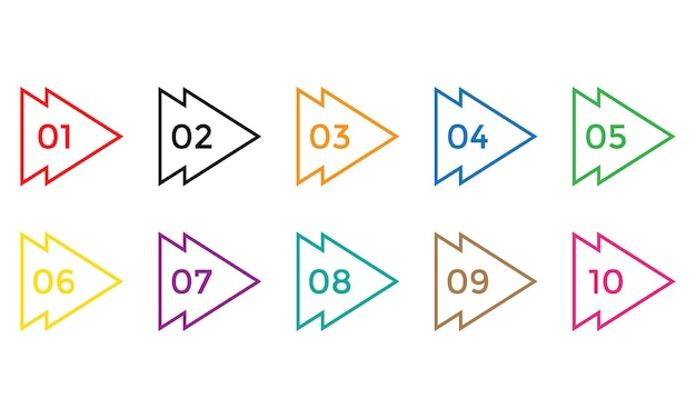 Numbered Arrow Infographic Elements