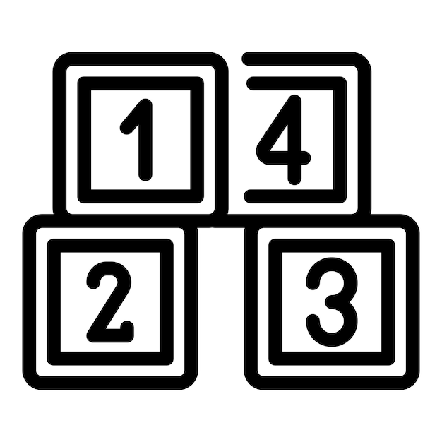numbers cubes icon outline vector pile cube build ice
