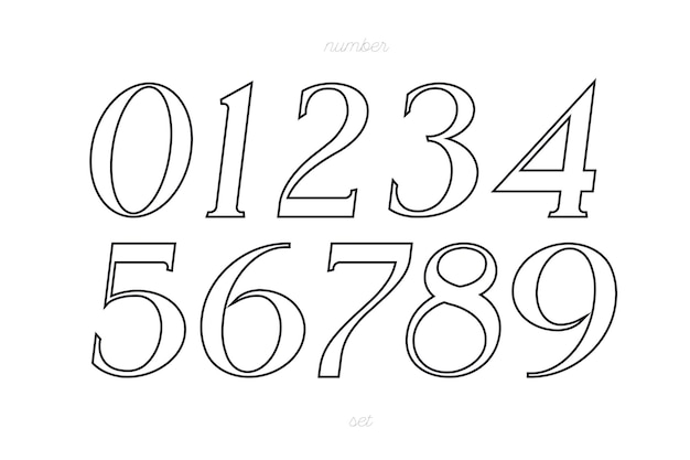 numbers elegant style on white background vintage style for wedding invitation book tshirt poster motion design vector 10 eps