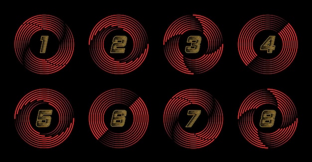 Numbers set in circle with speed line