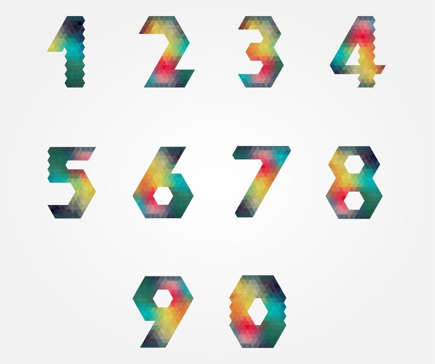 numbers set style sign