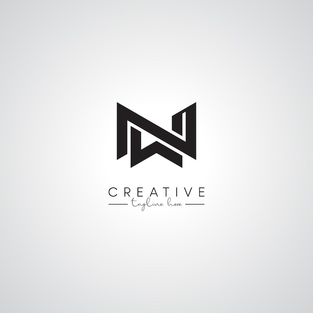 NW WN Letter Modern Artistic Abstract Logo Design Initial Based Vector Template