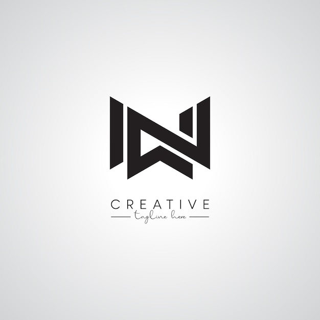 NW WN Letter Modern Artistic Abstract Logo Design Initial Based Vector Template