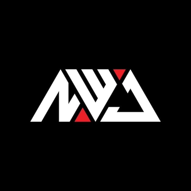 NWJ triangle letter logo design with triangle shape NWJ triangle logo design monogram NWJ triangle vector logo template with red color NWJ triangular logo Simple Elegant and Luxurious Logo NWJ