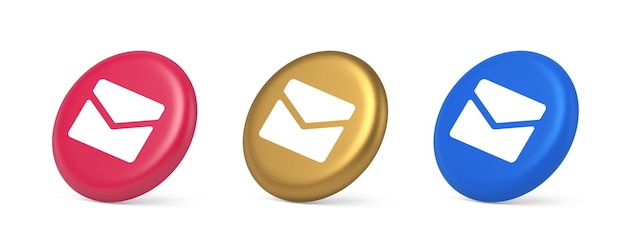 Nyhedsbrev indbakke chatbesked knap fjernkommunikation digital notifikation 3d ikon