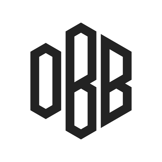 OBB Logo Design Initial Letter OBB Monogram Logo using Hexagon shape
