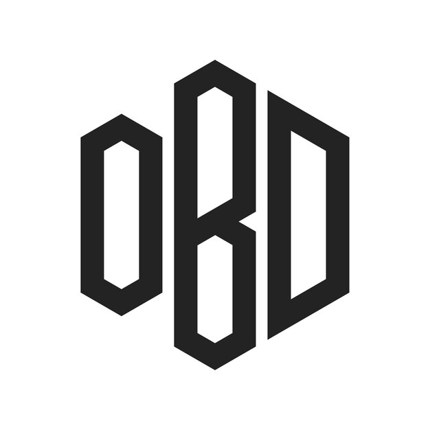 OBD Logo Design Initial Letter OBD Monogram Logo using Hexagon shape