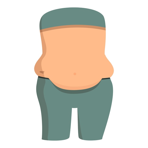 Obesity problem icon cartoon vector Fat problem body