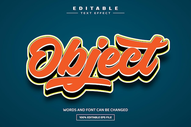 Object 3D editable text effect template