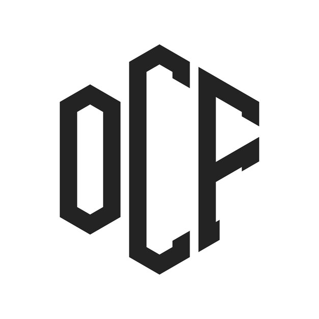 OCF Logo Design Initial Letter OCF Monogram Logo using Hexagon shape
