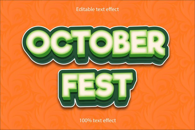 October fest editable text effect