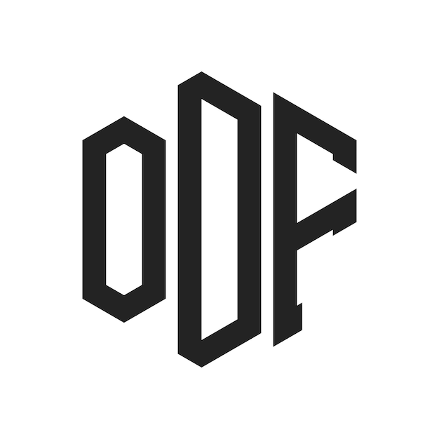 odf logo design initial letter odf monogram logo using hexagon shape
