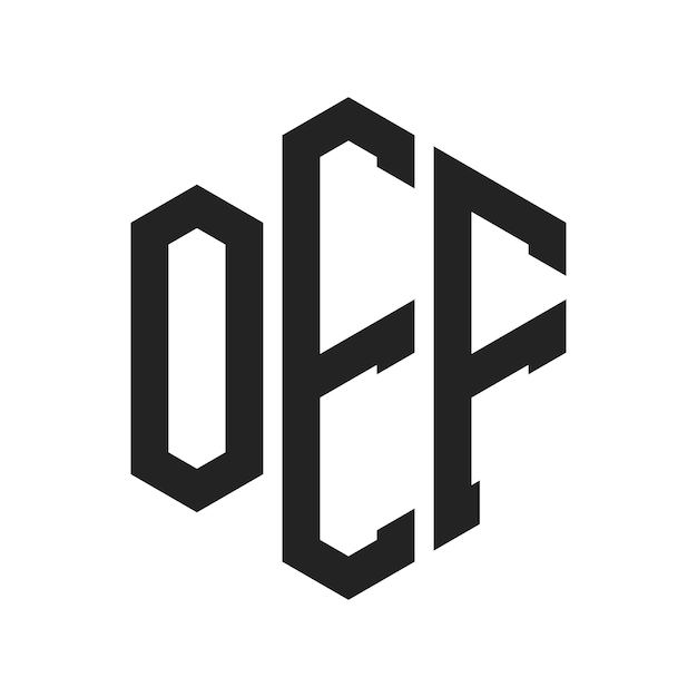 OEF Logo Design Initial Letter OEF Monogram Logo using Hexagon shape