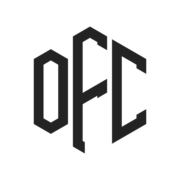 OFC Logo Design Initial Letter OFC Monogram Logo using Hexagon shape