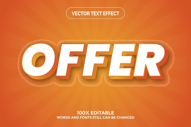 offer 3d editable text effect template