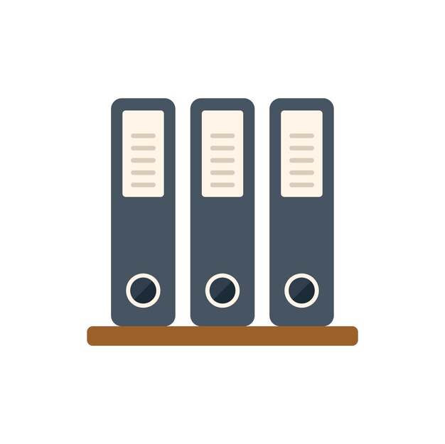 Office folder icon flat vector Platform system Human access isolated