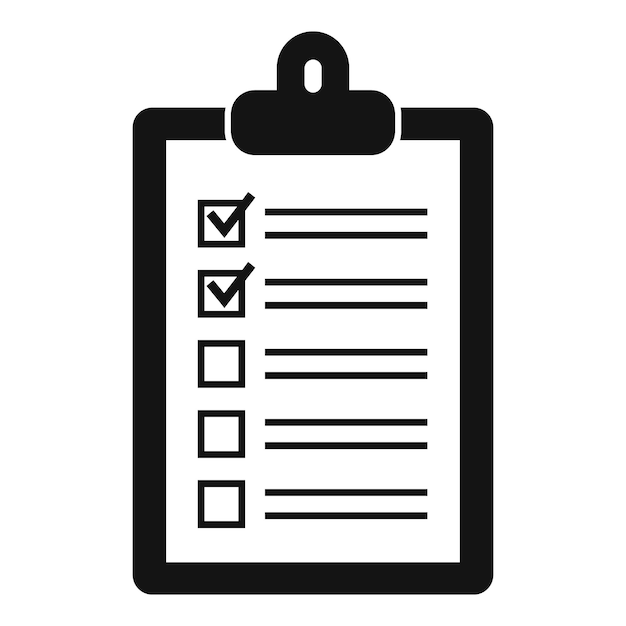 Office manager clipboard icon Simple illustration of office manager clipboard vector icon for web design isolated on white background