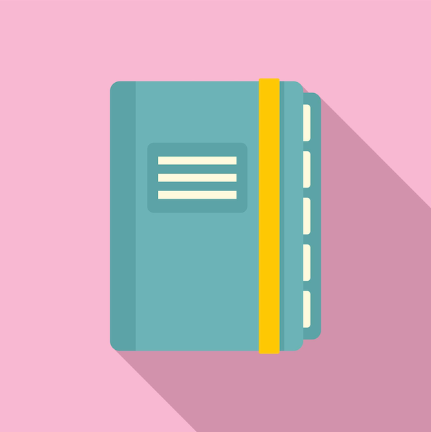 Office manager closed notebook icon Flat illustration of office manager closed notebook vector icon for web design