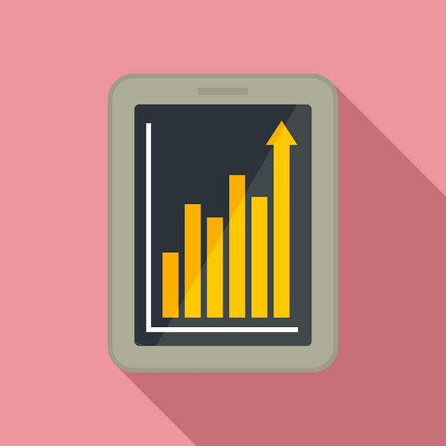 Office manager tablet graph icon Flat illustration of office manager tablet graph vector icon for web design