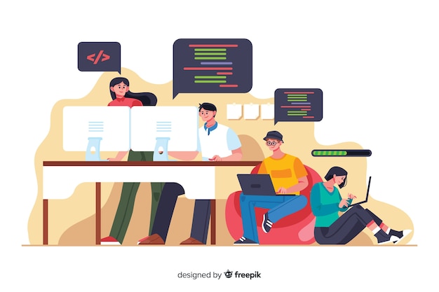 Office working hours cartoon programmers