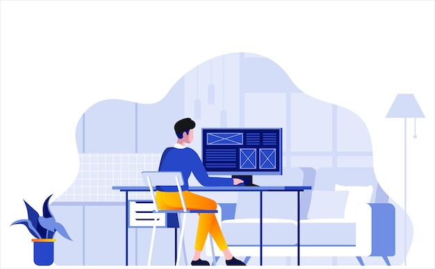 Office working vector