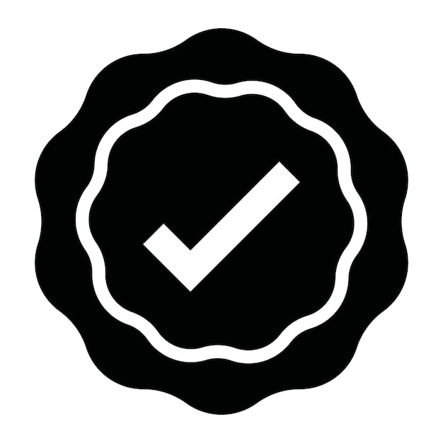 Official Patch Glyph Solid Black Illustration