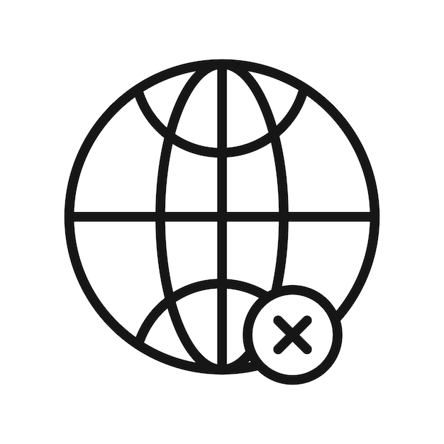 offline icon black line art vector logo