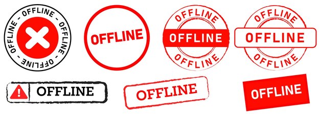 offline no signal unconnected off service digital computer connection icon stamp collection