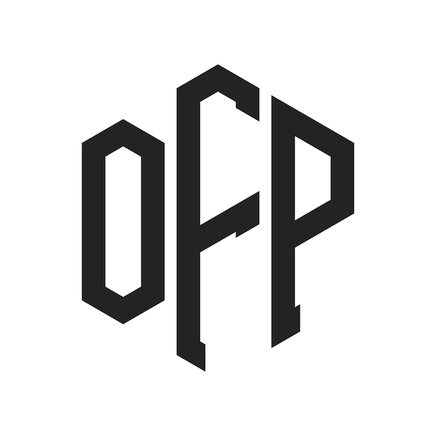 OFP Logo Design Initial Letter OFP Monogram Logo using Hexagon shape