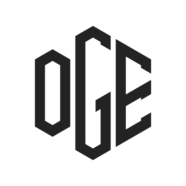 OGE Logo Design Initial Letter OGE Monogram Logo using Hexagon shape