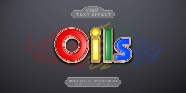 Oils text, editable colorful style text effect