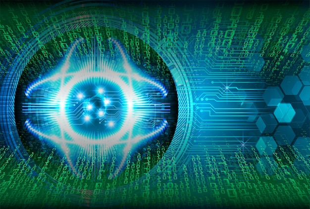 Øje, cyberkredsløb, fremtidsteknologi, konceptbaggrund